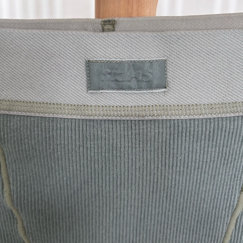SKIMS Cotton Ribbed Leggings Women’s Size Large Sage Green Pajama Pants Cozy - Picture 4 of 5